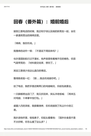 知乎盐选 回春（番外篇）：婚前婚后 封面