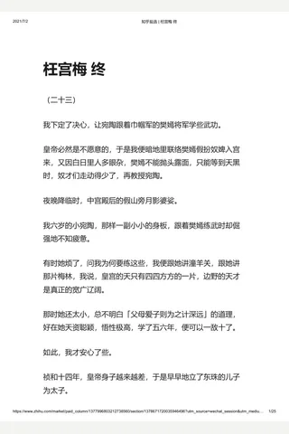 知乎盐选 枉宫梅 终 封面