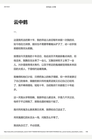知乎盐选 云中鹤 封面