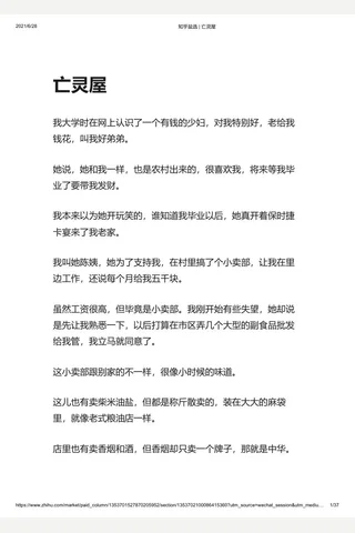 知乎盐选 亡灵屋 封面