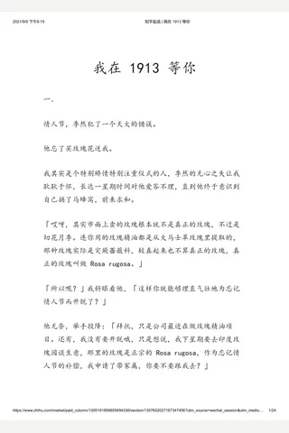 知乎盐选 我在 1913 等你 封面