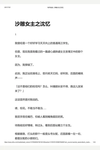 知乎盐选 沙雕女主之沈忆 封面