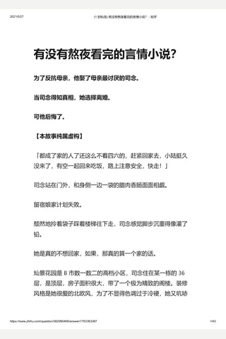 有没有熬夜看完的言小说？ - 知乎 封面