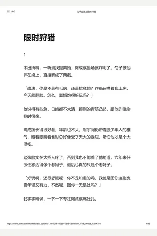 知乎盐选 限时狩猎 封面