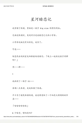 知乎盐选 星河暗恋记 封面