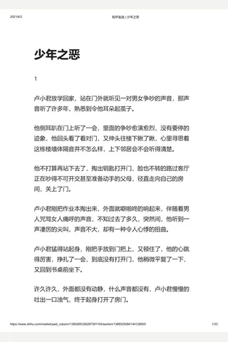 知乎盐选 少年之恶 封面