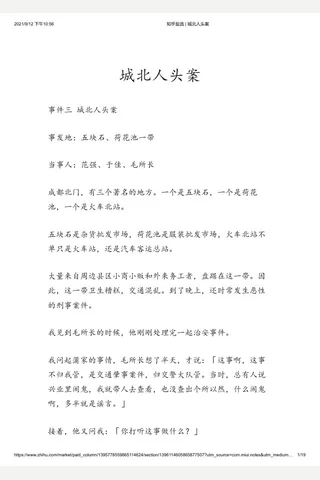 知乎盐选 城北人头案 封面