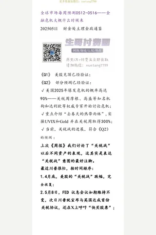 金政通鉴20250511全球市场每周预测0512-0516金融危机大概什么时候来 封面