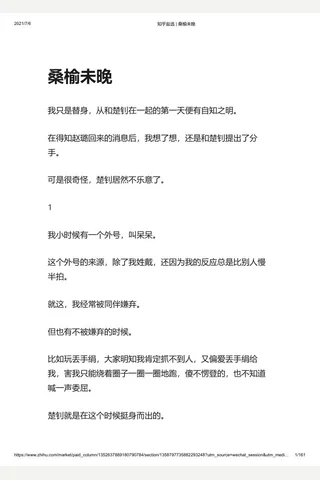 知乎盐选 桑榆未晚 封面