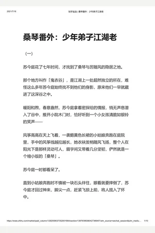 知乎盐选 桑琴番外：少年弟子江湖老 封面