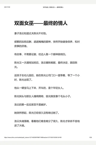 知乎盐选 双面女巫——最终的情人 封面