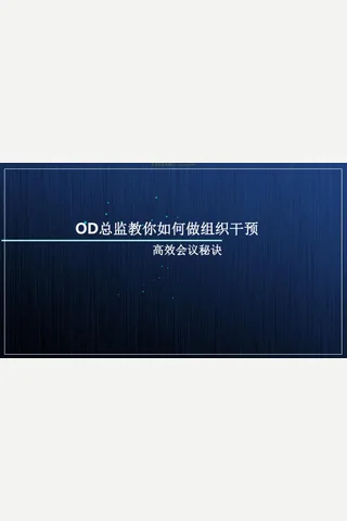 OD总监教你如何做组织干预高效会议秘诀 封面