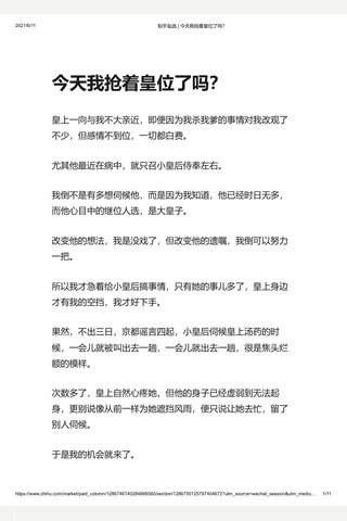知乎盐选 今天我抢着皇位了吗？ 封面