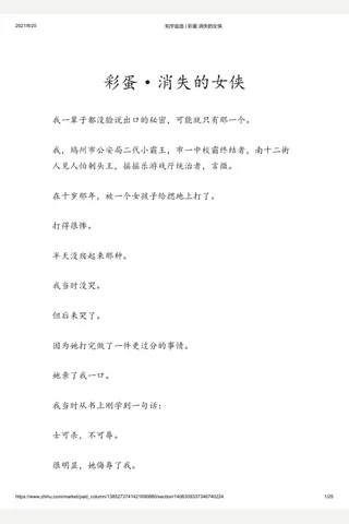 知乎盐选 彩蛋·消失的女侠 封面