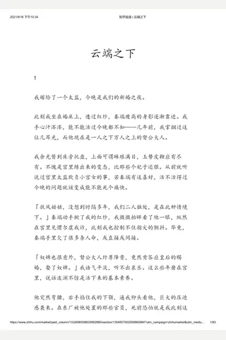 知乎盐选 云端之下 封面