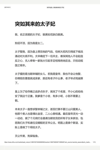 知乎盐选 突如其来的太子妃 封面