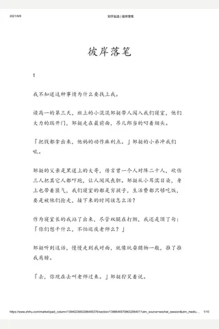 知乎盐选 彼岸落笔 封面