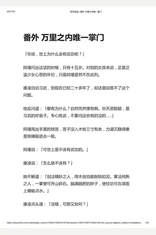 知乎盐选 番外 万里之内唯一掌门 封面