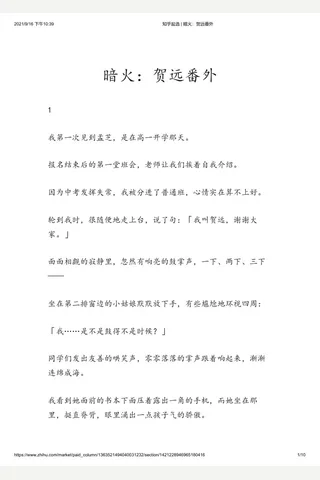 知乎盐选 暗火：贺远番外 封面