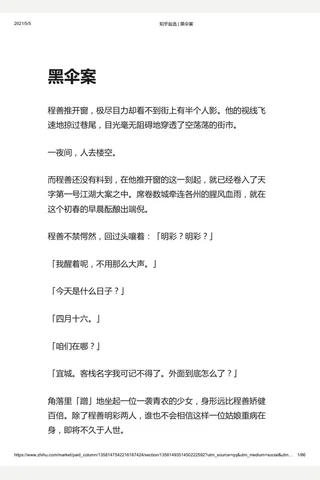 知乎盐选 黑伞案 封面