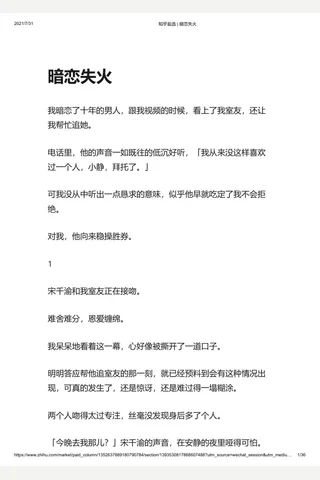 知乎盐选 暗恋失火 封面