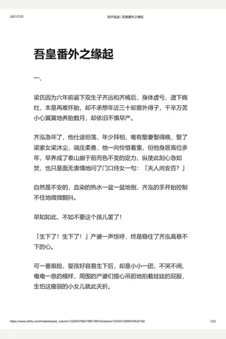 知乎盐选 吾皇番外之缘起 封面