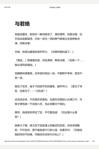 知乎盐选 与君绝 封面