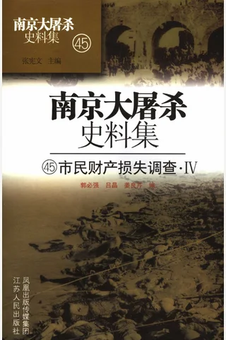 南京大屠杀史料集45 市民财产损失调查·4 封面