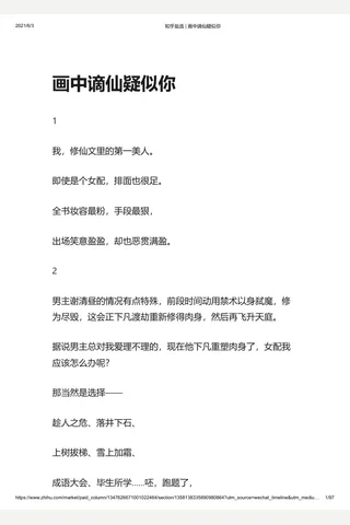 知乎盐选 画中谪仙疑似你 封面