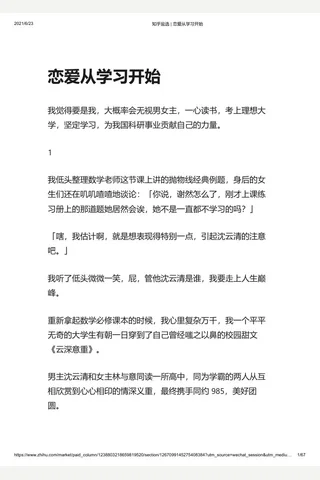 知乎盐选 恋爱从学习开始 封面