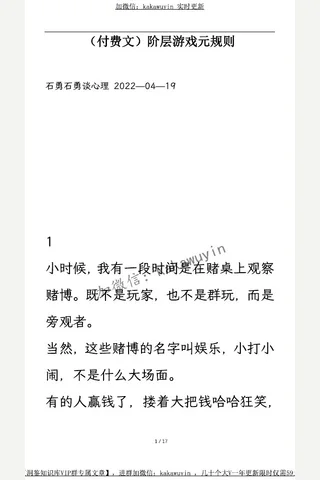 石勇付费文：阶层游戏元规则 封面
