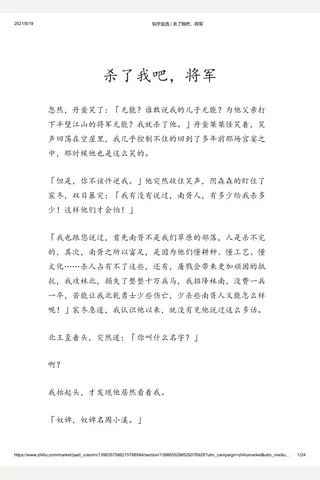 知乎盐选 杀了我吧，将军 封面