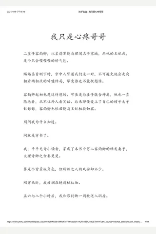 知乎盐选 我只是心疼哥哥 封面