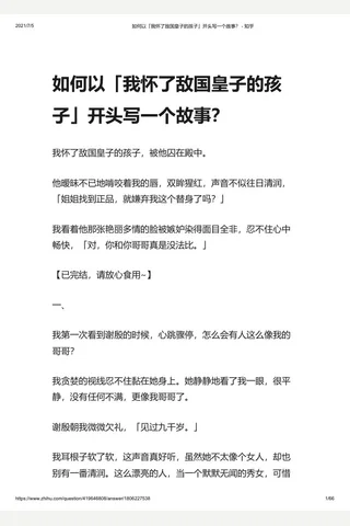 如何以「我怀了敌国皇子的孩子」开头写一个故事？ - 知乎 封面