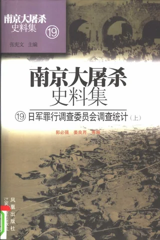 南京大屠杀史料集19 日军罪行调查委员会调查统计 上 封面