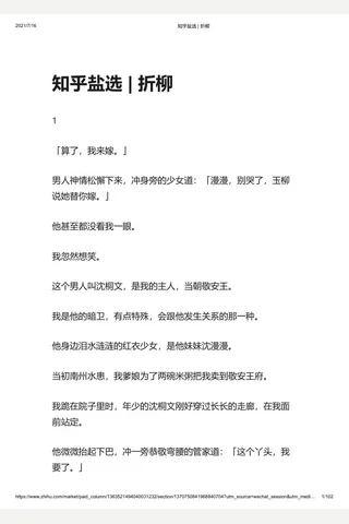 知乎盐选 折柳 封面