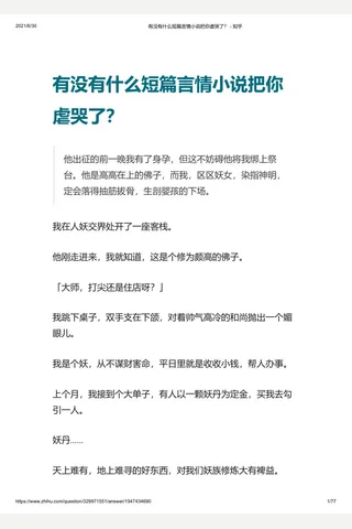 有没有什么短篇言情小说把你虐哭了？ - 知乎(2) 封面