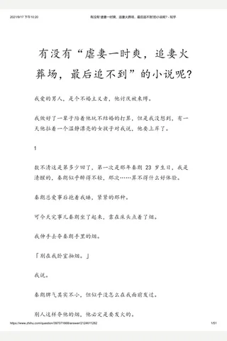 有没有“虐妻一时爽，追妻火葬场，最后追不到”的小说呢 - 知乎(2) 封面