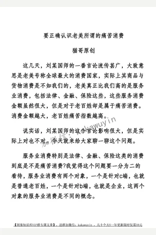 猫哥20250421要正确认识老美所谓的痛苦消费 封面