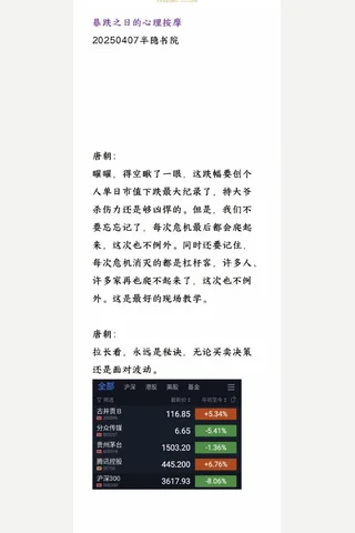 半隐书院20250407暴跌之日的心理按摩 封面