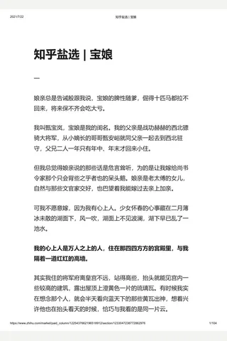 知乎盐选 宝娘 封面
