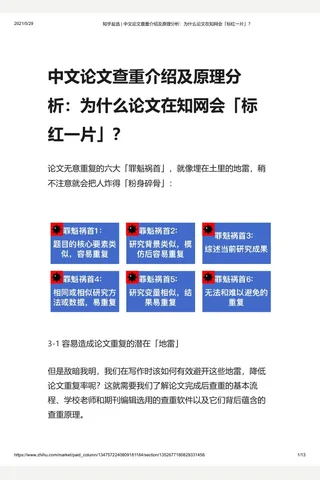 知乎盐选 中文论文查重介绍及原理分析：为什么论文在知网会「标红一片」？ 封面