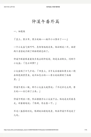 知乎盐选 仲溪午番外篇 封面