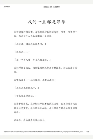 知乎盐选 我的一生都是罪孽 封面