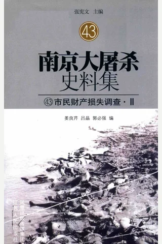 南京大屠杀史料集43 市民财产损失调查·2 封面