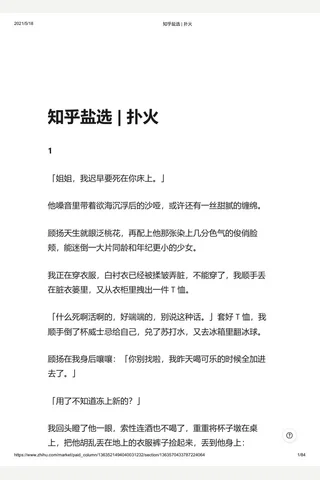 知乎盐选 扑火 封面