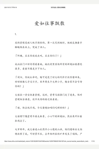 知乎盐选 爱如往事飘散 封面