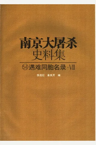 南京大屠杀史料集54 遇难同胞名录·7 封面