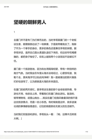 知乎盐选 坚硬的朝鲜男人 封面