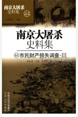 南京大屠杀史料集44 市民财产损失调查·3 封面
